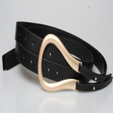 Vegan Leather Wrap Belt With Horseshoe Shaped Buckle For Women-Belts & Belly Chains-radekus