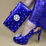 New Arrival Italian Ladies Shoes and Bags To Match Set Decorated with Rhinestone Women Italian African Party Pumps Shoes and Bag-200001012-radekus