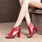 Gladiator Design Peep Toe High Heel Sandal Shoe For Women