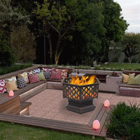 Hexagonal Wood Burning Fire Pit For Outdoor Patio Backyard & Poolside-firepit-radekus