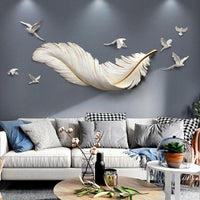 Nordic Style FRP Feather Wall Murals Decoration