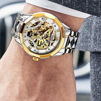 Gold Tone Tungsten Mechanical Watch For Men