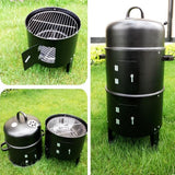 Portable BBQ Smoker Steamer Charcoal Wood Burning Grill
