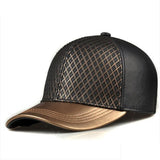 Unisex Genuine Leather Golden Baseball Hat-hats-radekus