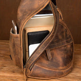 Genuine Leather Vintage Messenger Chest Bag-Bags-radekus