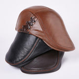 Genuine Leather Warm Hat Winter Baseball Cap