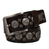 Genuine Leather Belt With Rivets