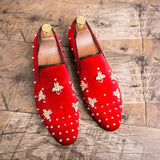 Red Velvet Handmade Loafers