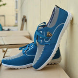 Low Top Blue Lace Up Casual Shoes