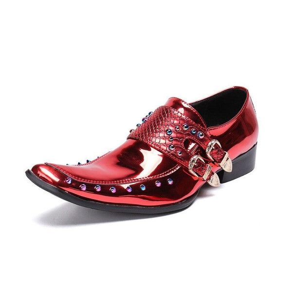 Men's Genuine Leather Red Oxfords Shoes radekus Men's Genuine Leather Red Oxfords Shoes radekus