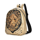 Embossed Lion Head Gothic Backpack Bag-Bags-radekus