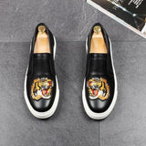 Tiger Embroided Casual Loafers