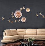 Lotus Flowers 3D Wall Hanging Decor Mural With Butterflies-Wall Hanging-radekus