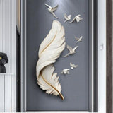 Nordic Style FRP Feather Wall Murals Decoration